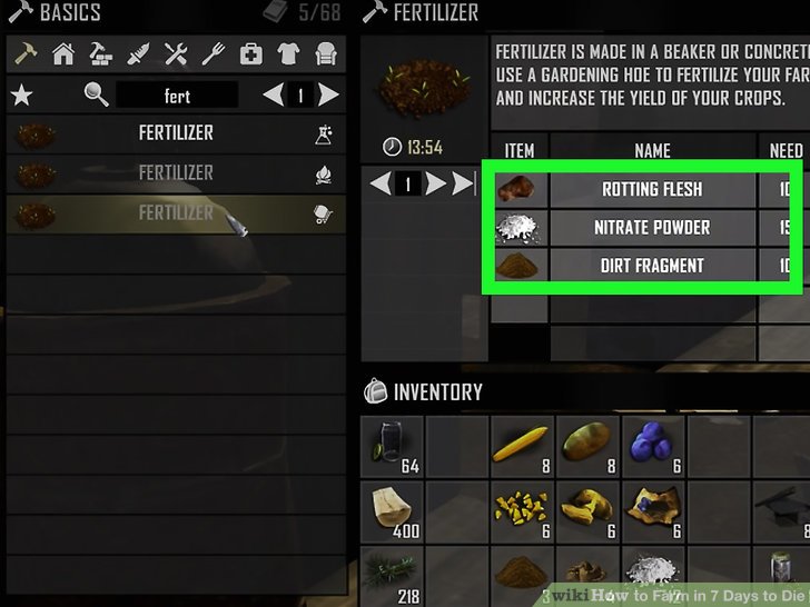 7 days to die rotting flesh uses